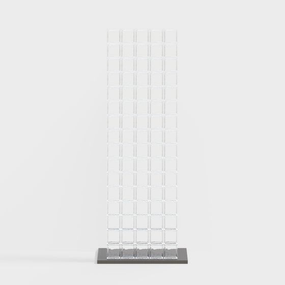 Transparent Grid Screen 3D model for Modern Design