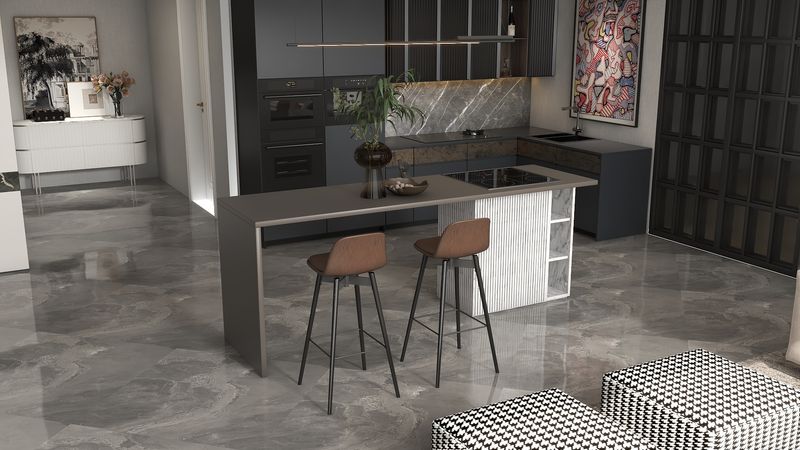 Elegant Modern Kitchen Design with Central Island