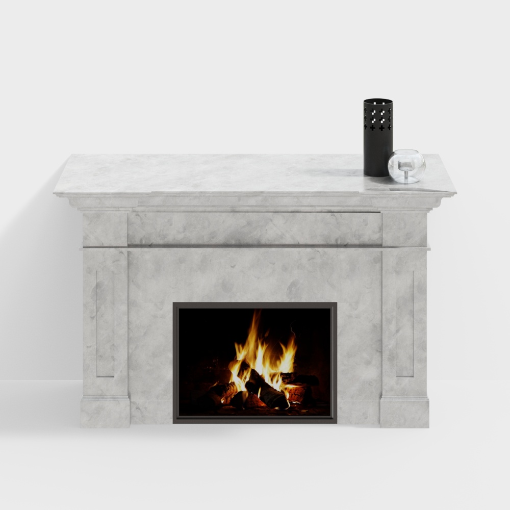 Modern wall mounted fireplace