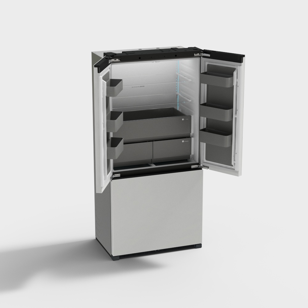 Modern Low-Poly Refrigerator 3D model