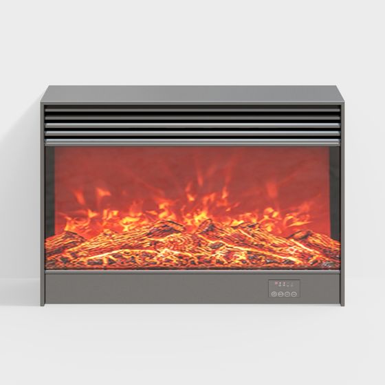 Stylish Low-Poly Fireplace 3D model