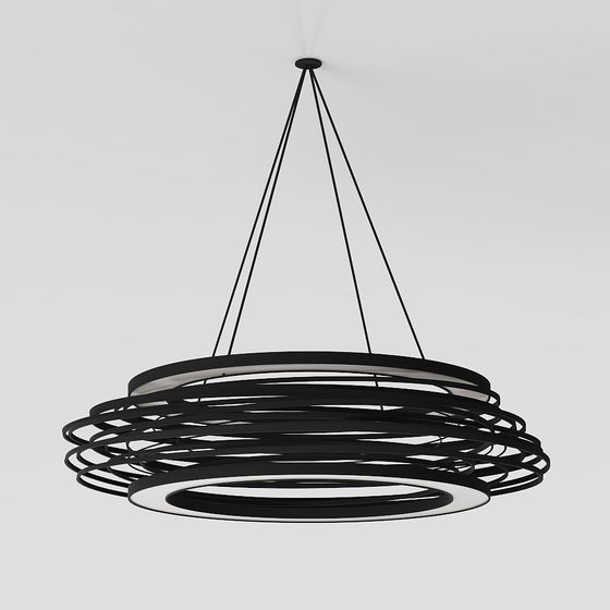 Sleek Ring Chandelier 3D model