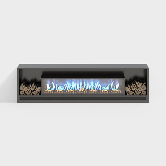 Stylish Modern Fireplace 3D model