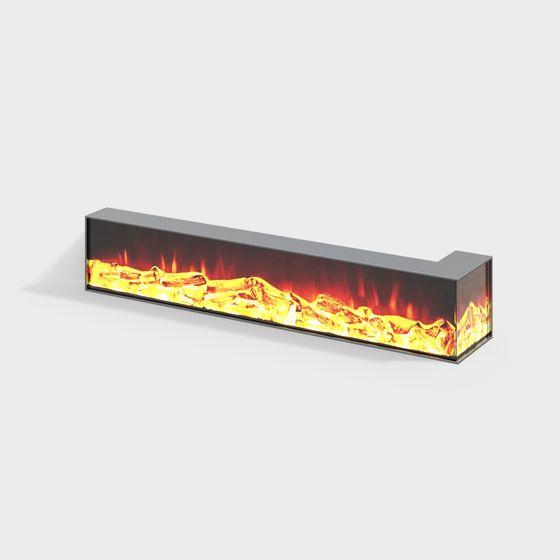 Chic Low-Polygon 3D Electric Fireplace Model