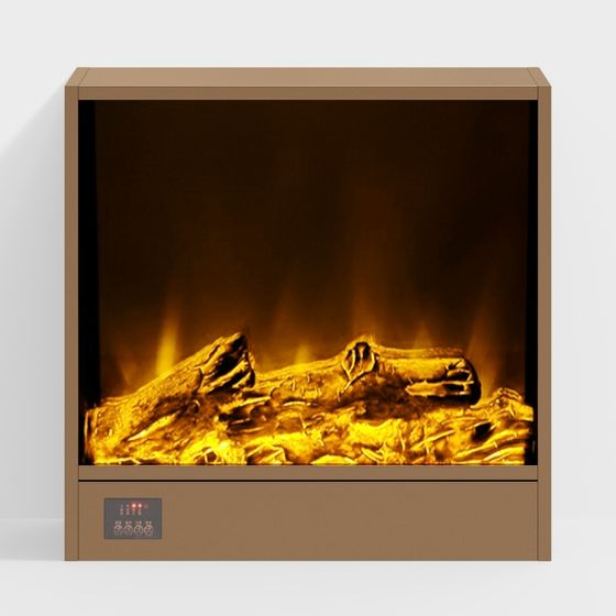 Stylish Low-Polygon Fireplace 3D model