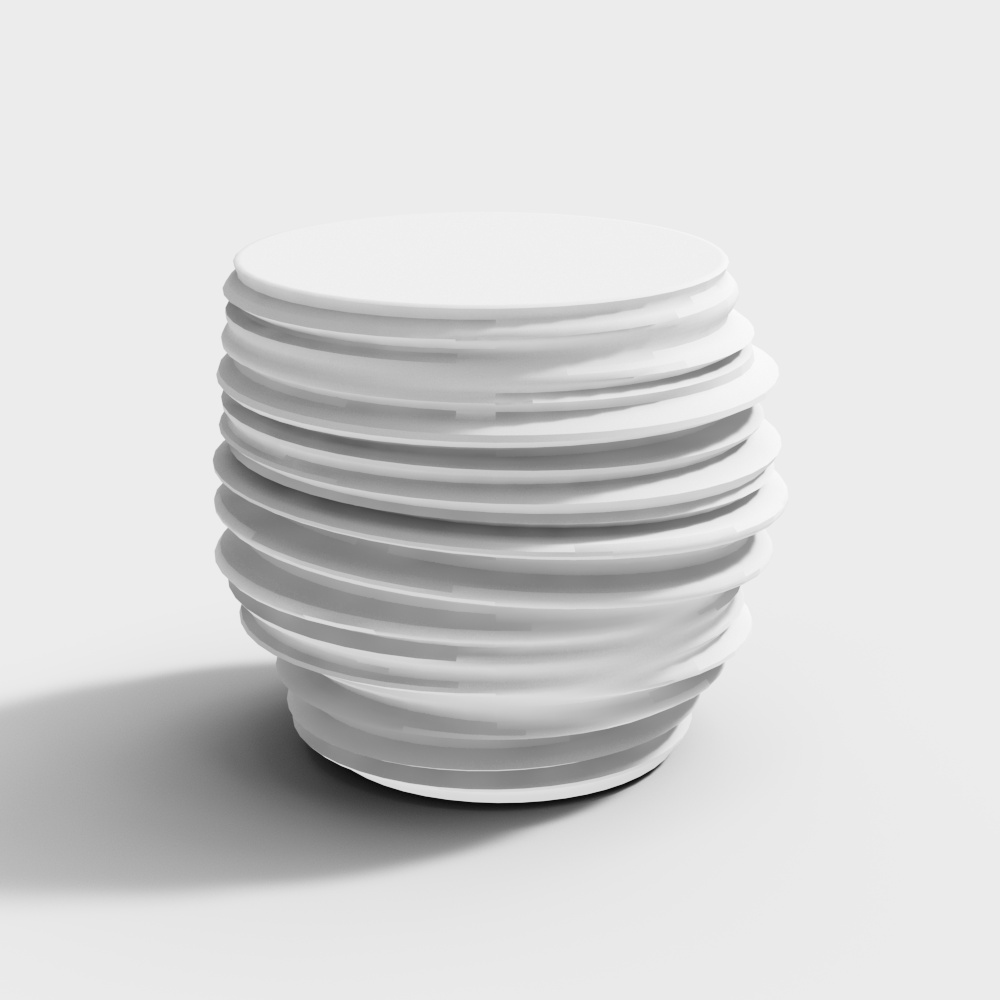 Futuristic Spiral Cylinder Low-Polygon 3D model