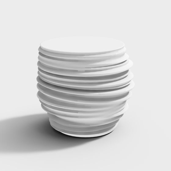 Futuristic Spiral Cylinder Low-Polygon 3D model