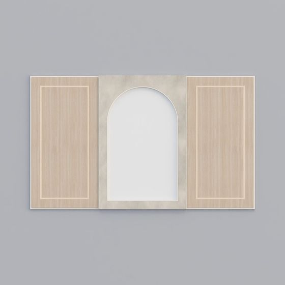 Arched Door Panel Low-Polygon 3D model