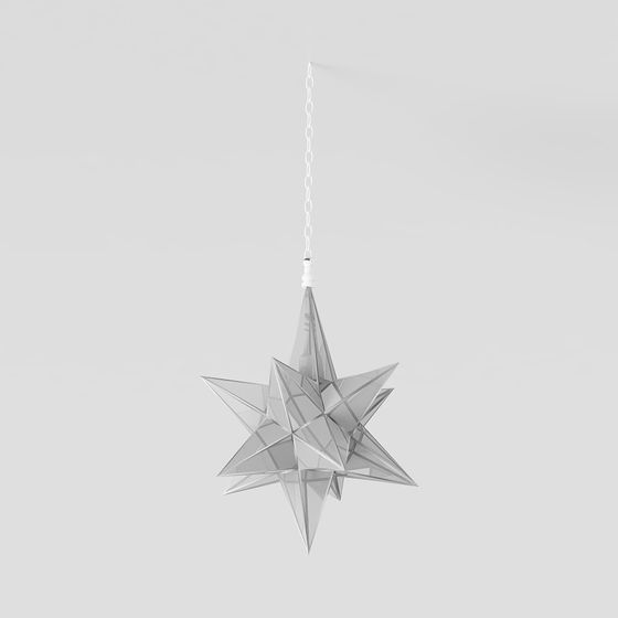 Stylish Star-shaped Pendant Lamp 3D model