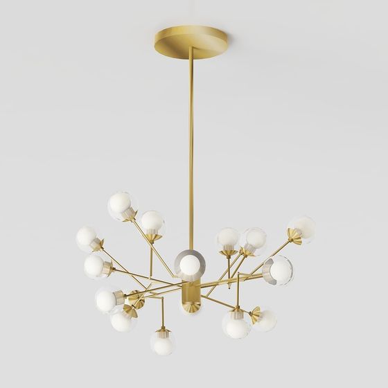 Elegant Low-Polygon Chandelier 3D model
