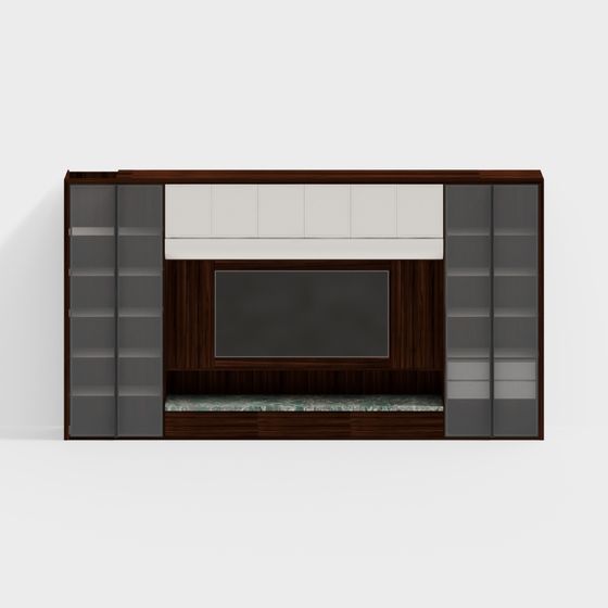 Elegant Low-Poly 3D Model TV Cabinet