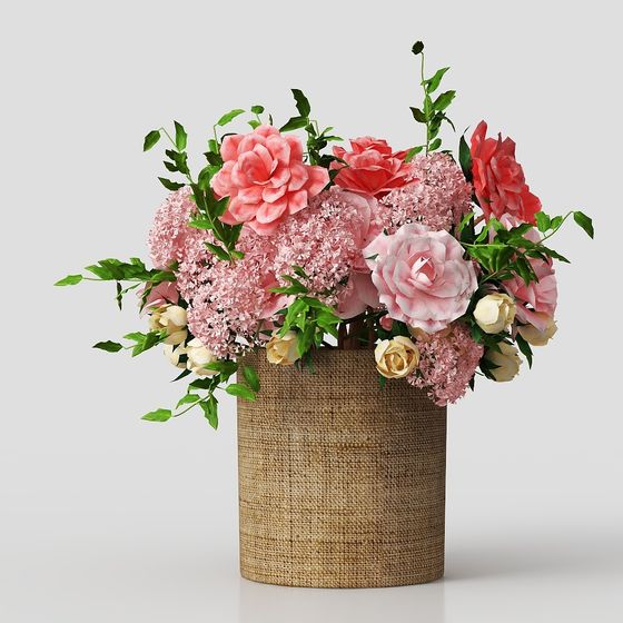 Spring Bouquet Low Poly 3D model