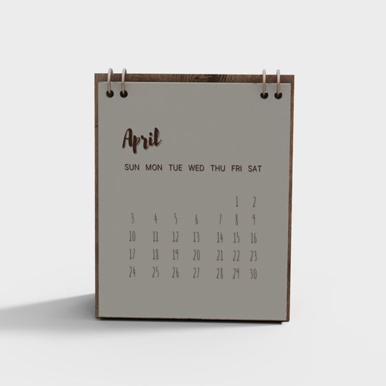 Elegant Minimalist Desk Calendar 3D model