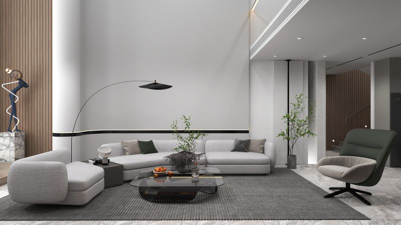 Modern Gray Living Room with Minimalism