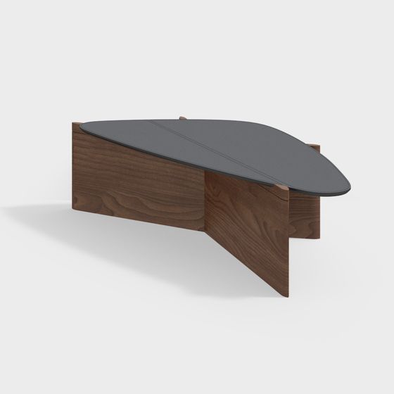 Streamlined Wooden Coffee Table 3D model