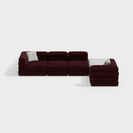 Stylish Low Poly Sofa 3D Model for Modern Design