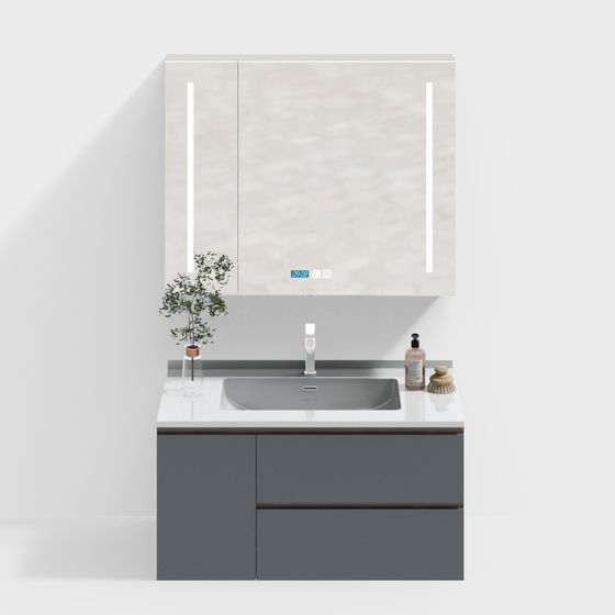 Minimalist Bathroom Vanity 3D model
