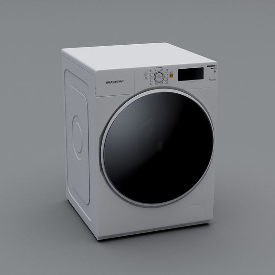 Minimalist Washing Machine 3D model for Modern Living