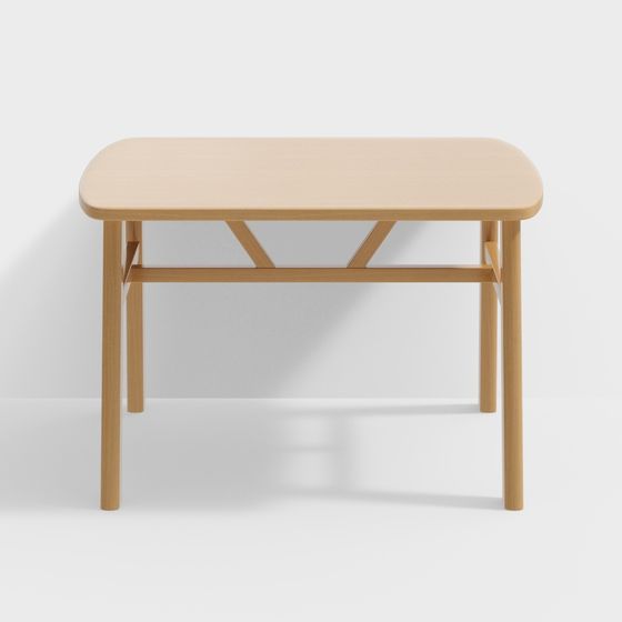 Minimalist Wooden Side Table 3D model