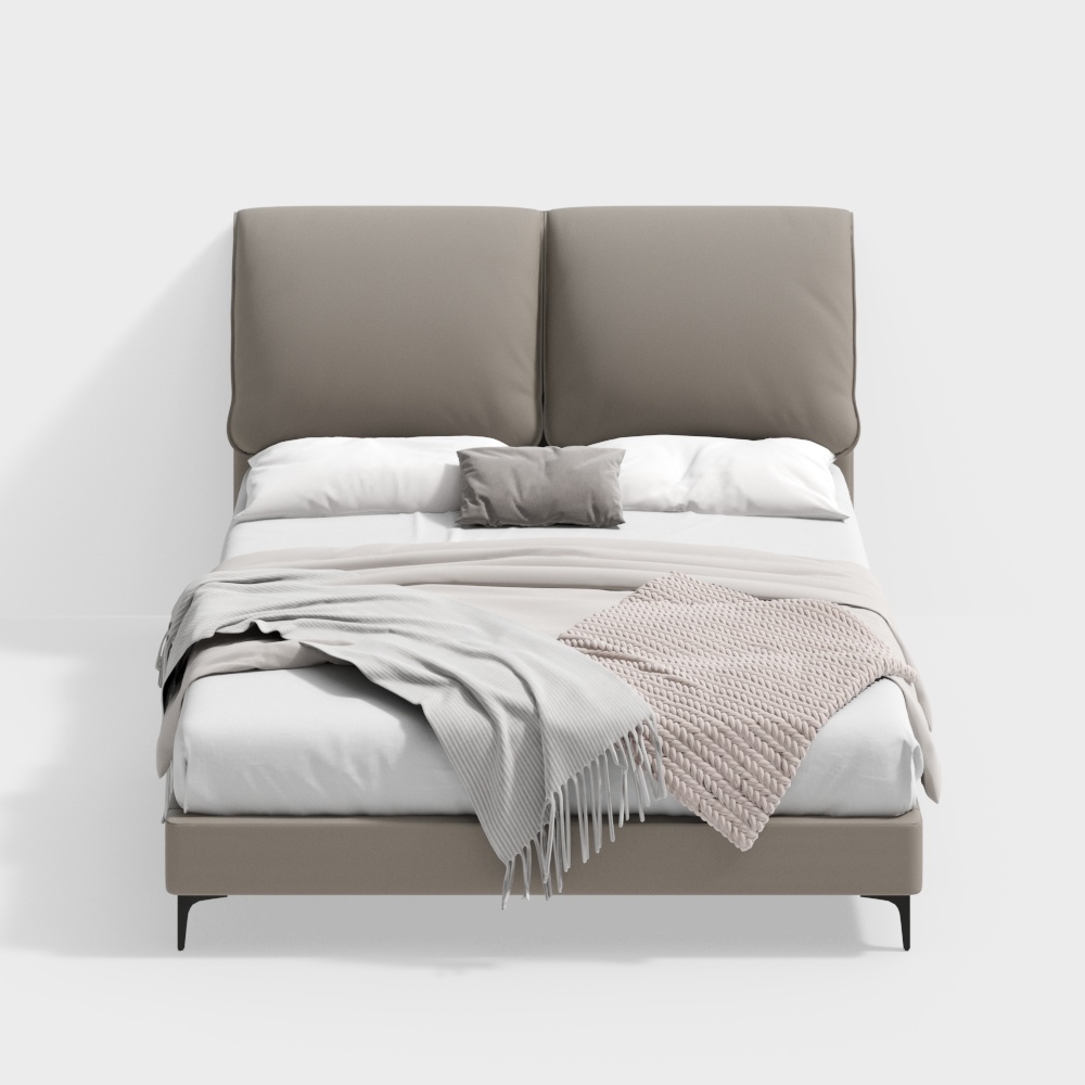 Modern Minimalist Low-Polygon Bed Frame 3D model