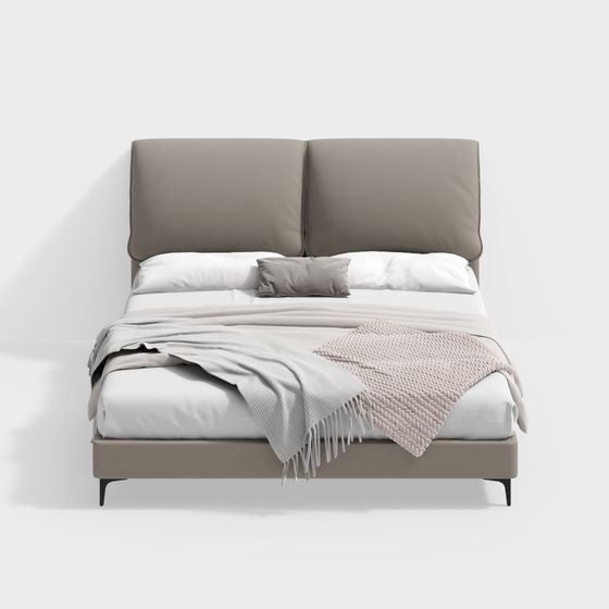 Modern Low-Poly Bed Frame 3D model