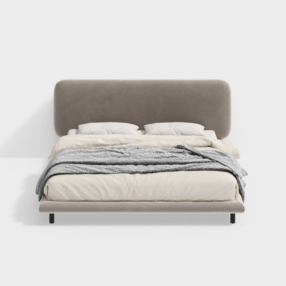 Elegant Minimalist Bed 3D model