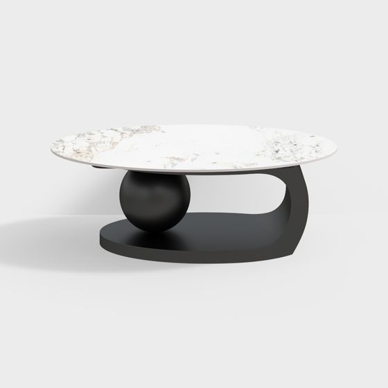Sleek Marble Coffee Table 3D model