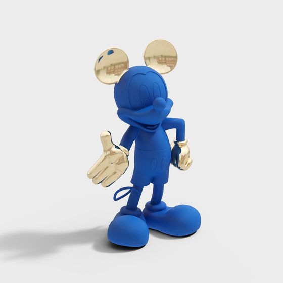 Unique Low-Poly Mickey Mouse 3D Model