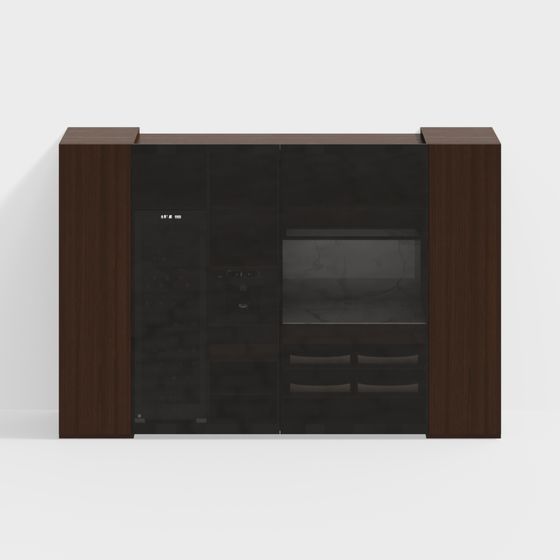 Stylish Wine Cabinet 3D model for Modern Interiors