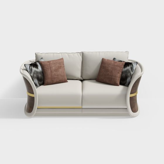 Elegant Low-Poly Sofa 3D model for Modern Interiors