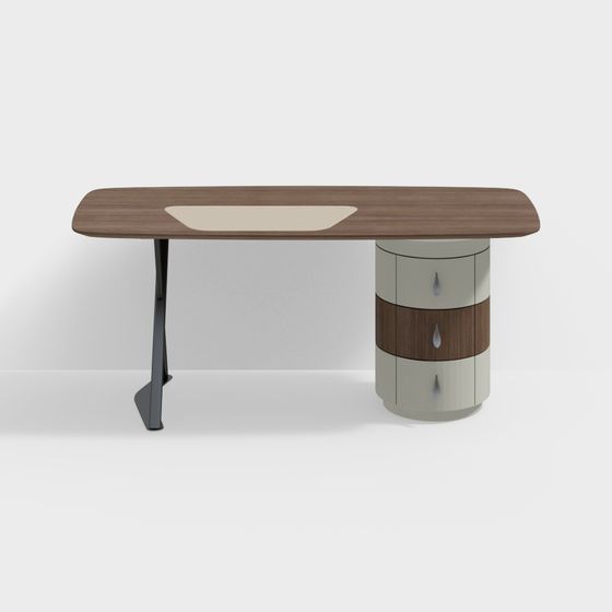 Sleek Polygonal Office Desk 3D model