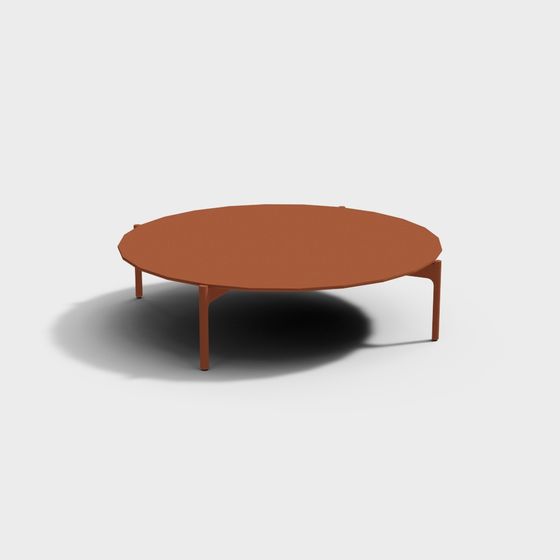 Stylish Coral Orange Round Table 3D model for Modern Spaces