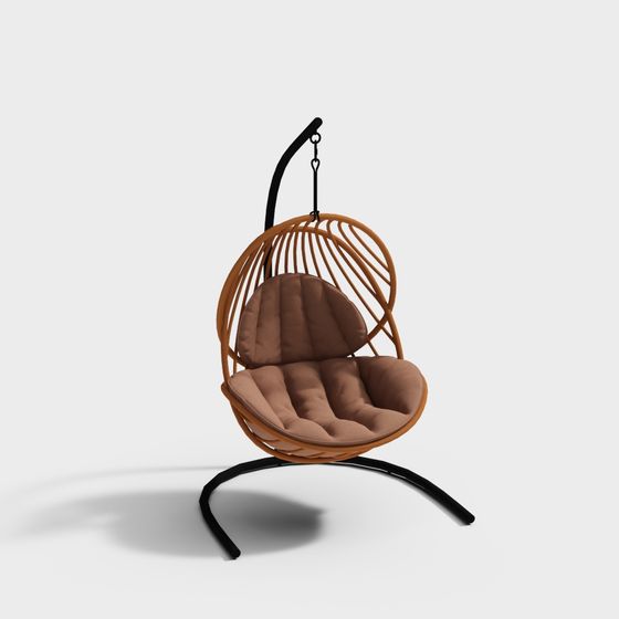 Stylish Hanging Basket Chair 3D model
