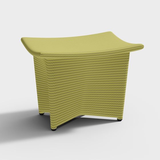 Charming Modern Minimalist Rattan Chair 3D model