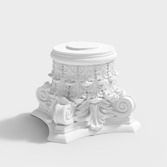 Elegant Low-Poly Roman Column Base 3D model