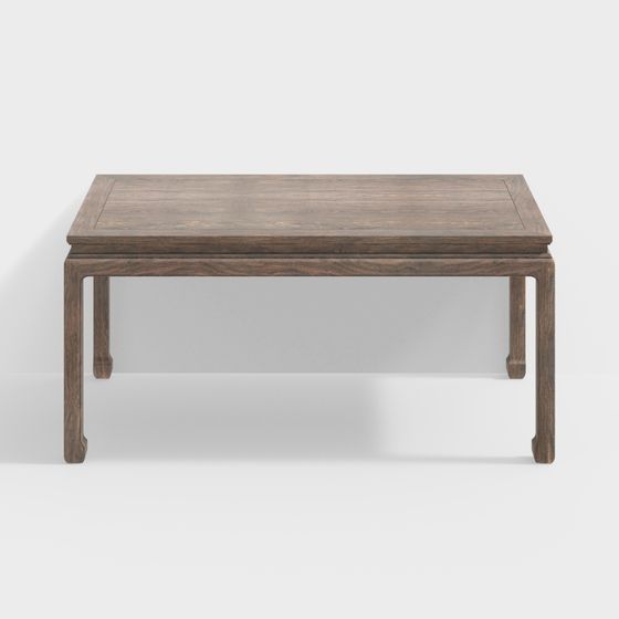 Vintage Wooden Coffee Table 3D model