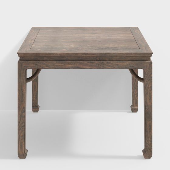 Elegant Vintage Square Wooden Table 3D model