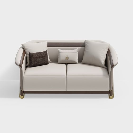 Elegant Low-Polygon Luxury Sofa 3D model