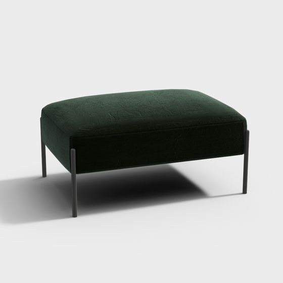 Urban Green Velvet Stool 3D model
