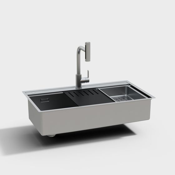 Modern Low-Poly Kitchen Sink 3D model