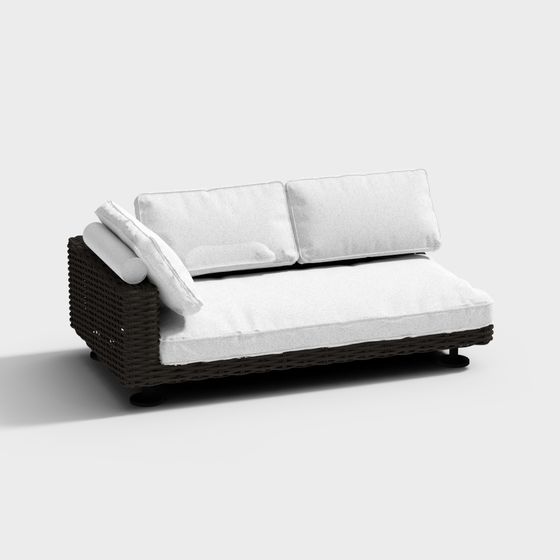 Stylish Low-Polygon Sofa 3D model for Modern Homes