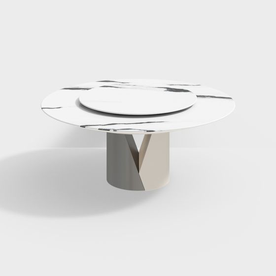 Modern Minimalist Round Table 3D model