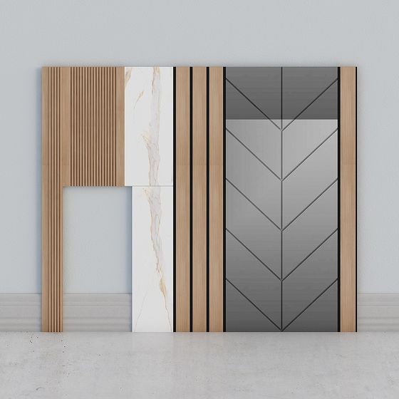 Elegant Low-Poly Door Panel 3D Model