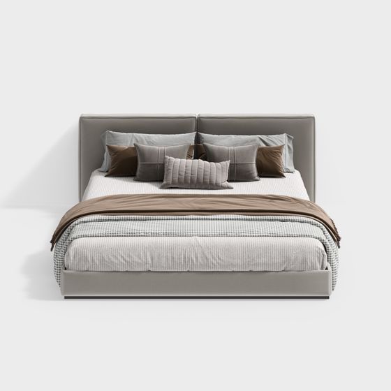 Elegant Minimalist Bed 3D model