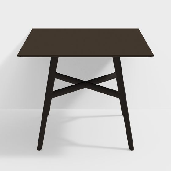 Cross-Leg Dining Table 3D model for Modern Interiors