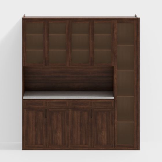 Elegant Low-Poly Bookshelf 3D model for Modern Spaces