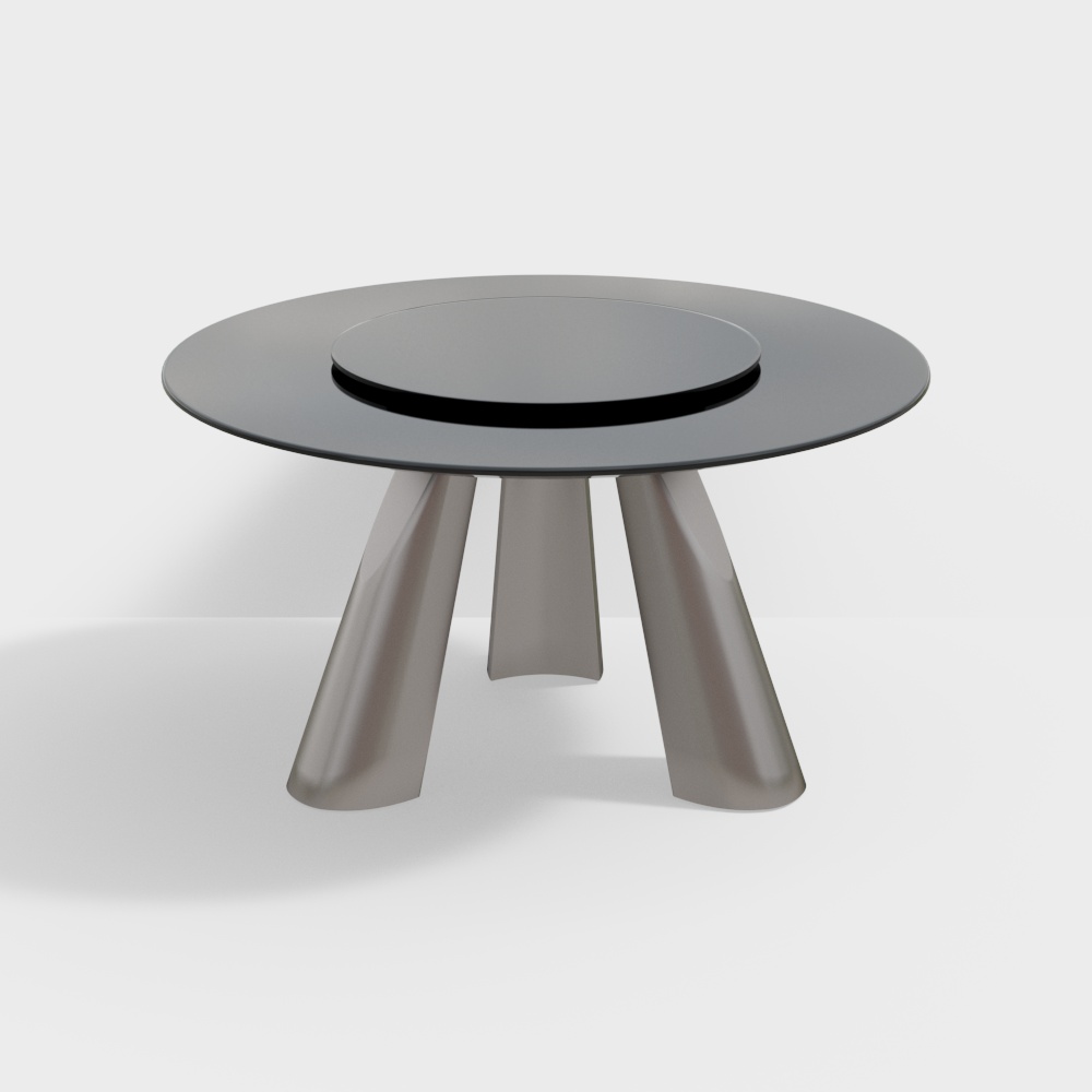 FT029 White Clam Black Sand 1.5 Round Dining Table