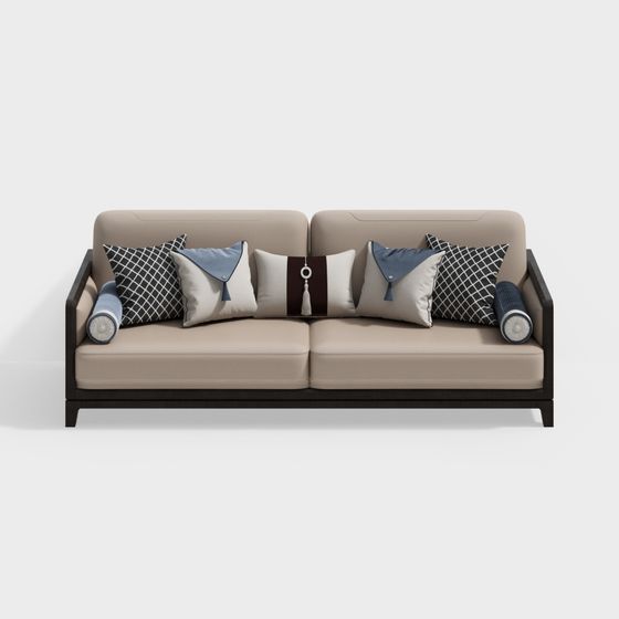 Elegant Low-Polygon Sofa 3D model for Modern Interiors