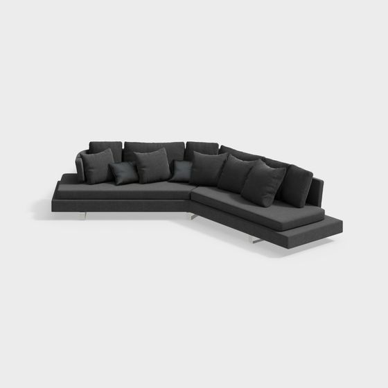 Urban Comfort Low-Poly Sofa 3D model