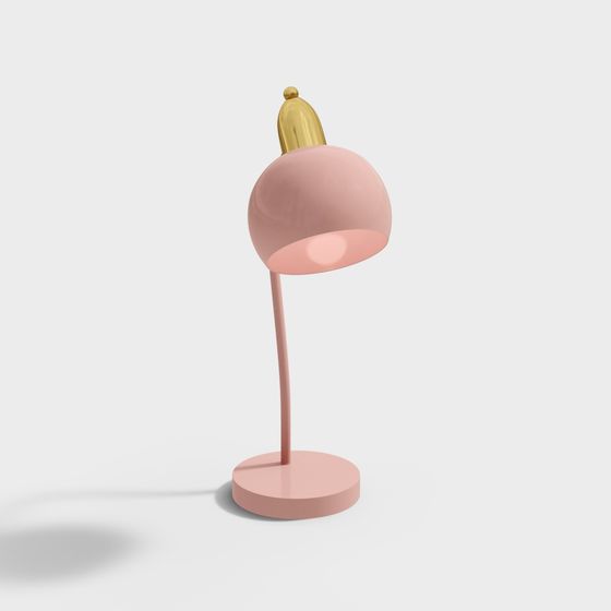 Stylish Pink and Gold Table Lamp 3D model